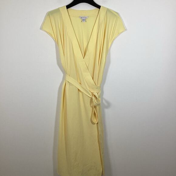 Athleta Newport Wrap Dress City Stripe Lunaria Yellow Size 3X NWT Pockets Summer - Picture 11 of 11